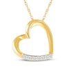 Thumbnail Image 1 of Diamond Tilted Heart Necklace 1/20 ct tw 10K Yellow Gold 18"