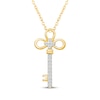 Thumbnail Image 1 of Diamond Clover-Top Key Necklace 1/15 ct tw 10K Yellow Gold 18"