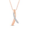 Thumbnail Image 1 of Diamond Vertical Crossover Bar Necklace 1/6 ct tw 10K Rose Gold 18"