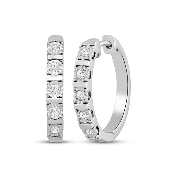 Diamond Hoop Earrings 1/4 ct tw Sterling Silver