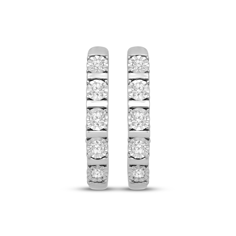 Main Image 2 of Diamond Hoop Earrings 1/4 ct tw Sterling Silver