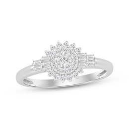 Diamond Starburst Fashion Ring 1/4 ct tw 10K White Gold