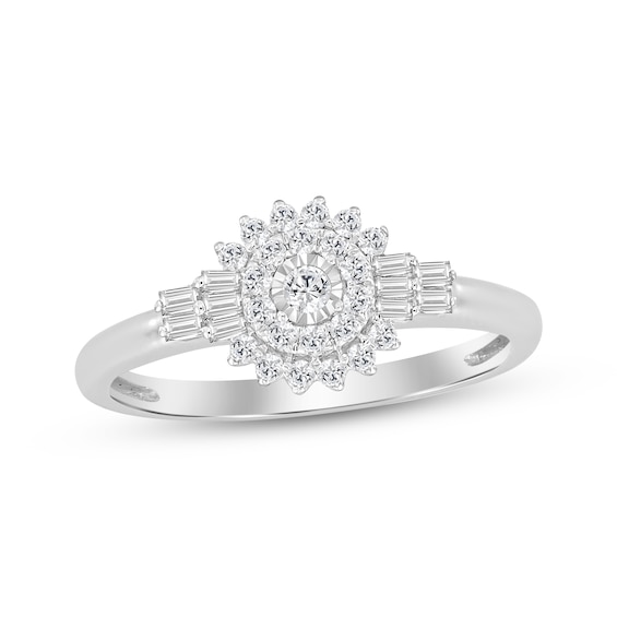 Diamond Starburst Fashion Ring 1/4 ct tw 10K White Gold