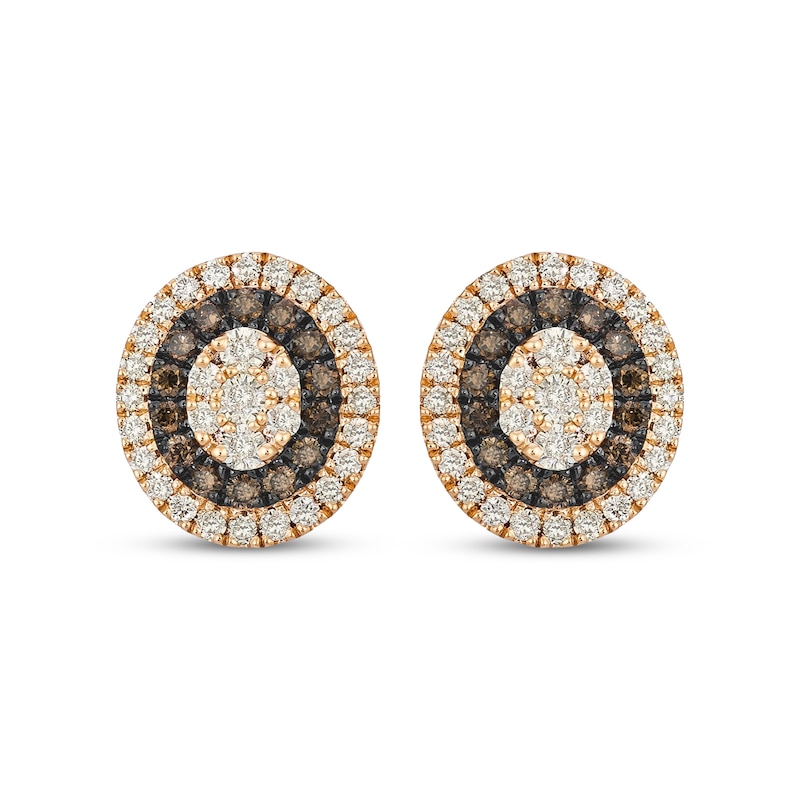 Main Image 2 of Le Vian Diamond Oval Double-Halo Stud Earrings 7/8 ct tw 14K Strawberry Gold