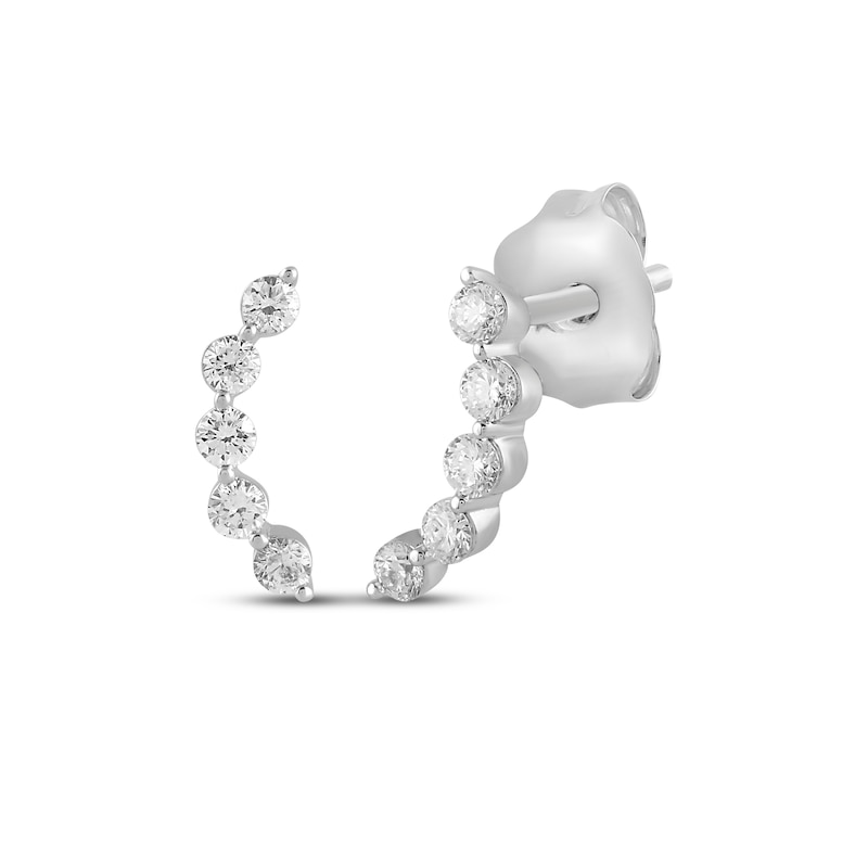 Main Image 1 of KAY Lab-Grown Diamonds Curved Earrings 1/4 ct tw 10K White Gold