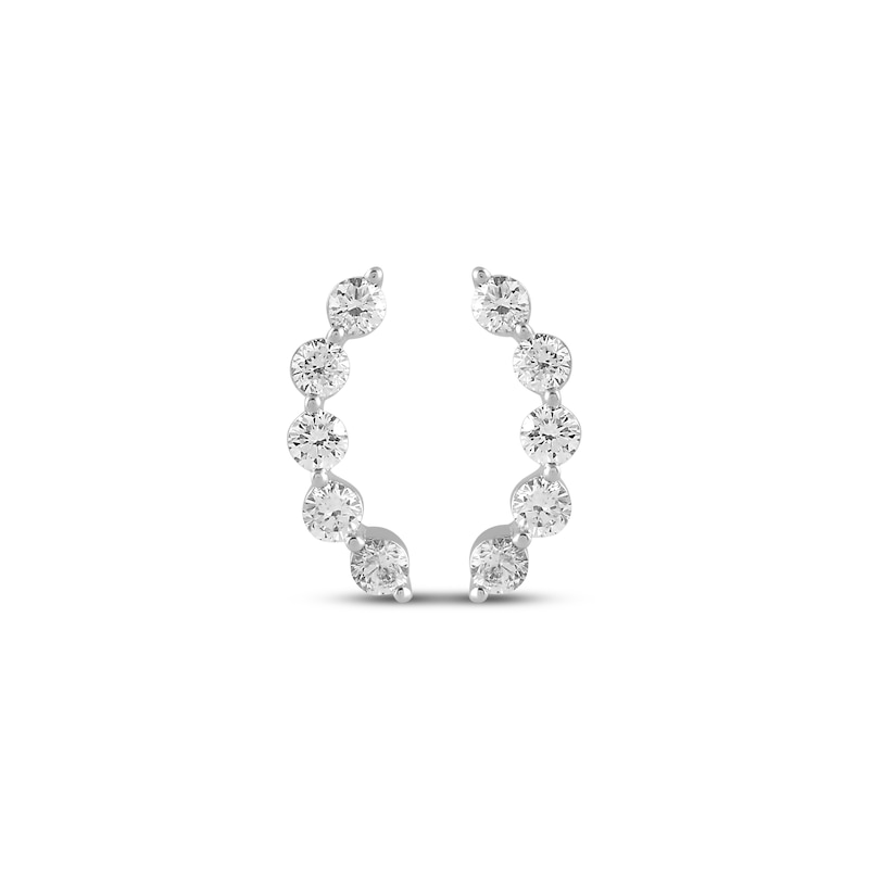 Main Image 2 of KAY Lab-Grown Diamonds Curved Earrings 1/4 ct tw 10K White Gold