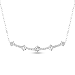 Milestones Diamond Station Necklace 1 ct tw 10K White Gold 18"