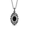 Thumbnail Image 1 of Disney Treasures The Nightmare Before Christmas Oval-Cut Black Onyx & Diamond Necklace 1/6 ct tw Black Rhodium-Plated Sterling Silver 19"