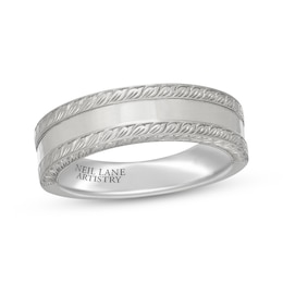Neil Lane Artistry Heritage Men's Textured Wedding Band Platinum