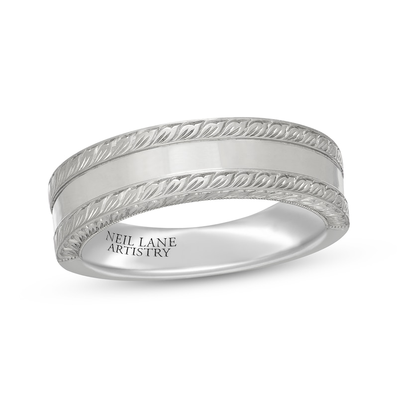 Main Image 1 of Neil Lane Artistry Heritage Men's Textured Wedding Band Platinum