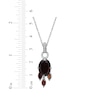 Thumbnail Image 4 of Oval-Cut Garnet & Diamond Drop Necklace 1/6 ct tw 10K White Gold 18"