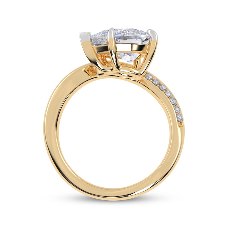 Main Image 3 of Adore Lab-Grown Diamonds Pear-Shaped Engagement Ring 2-1/8 ct tw 14K Yellow Gold