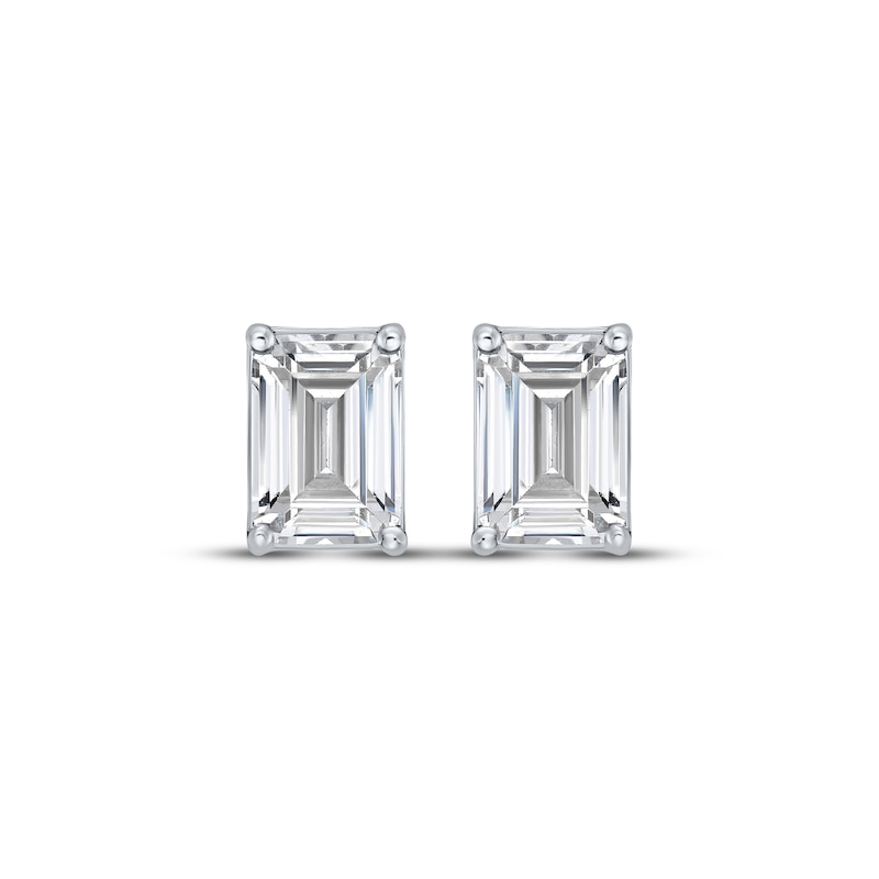 Main Image 2 of KAY Lab-Grown Diamonds Emerald-Cut Solitaire Stud Earrings 3 ct tw 10K White Gold (F/SI2)