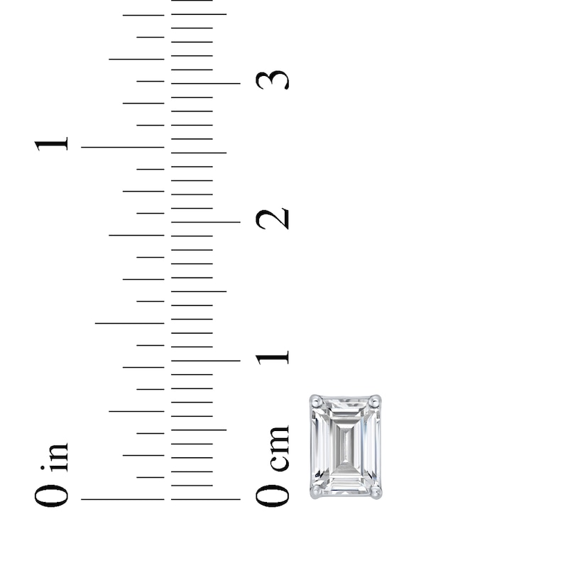 Main Image 5 of KAY Lab-Grown Diamonds Emerald-Cut Solitaire Stud Earrings 3 ct tw 10K White Gold (F/SI2)