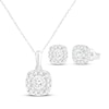 Thumbnail Image 1 of KAY Lab-Grown Diamonds Cushion-Shaped Necklace & Earrings Set 1 ct tw Sterling Silver