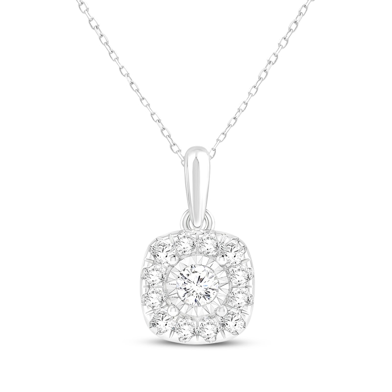 Main Image 2 of KAY Lab-Grown Diamonds Cushion-Shaped Necklace & Earrings Set 1 ct tw Sterling Silver