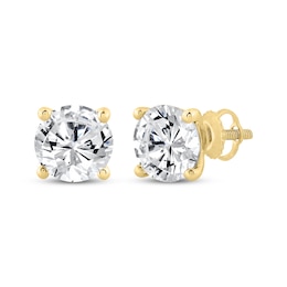 KAY Lab-Grown Diamonds Round-Cut Solitaire Stud Earrings 7/8 ct tw 10K Yellow Gold (F/SI2)