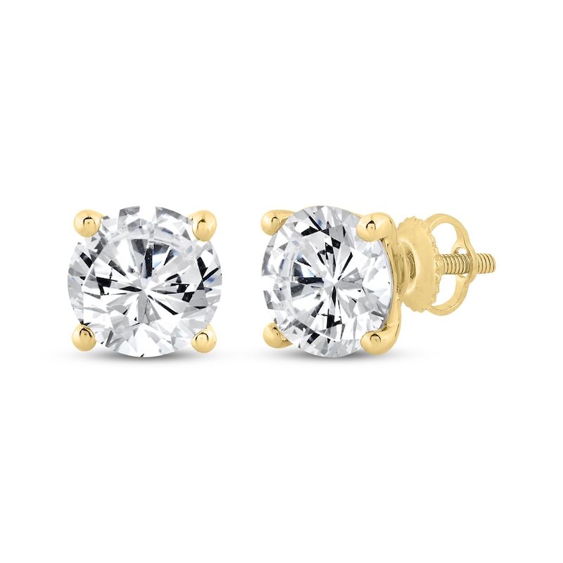 Main Image 1 of KAY Lab-Grown Diamonds Round-Cut Solitaire Stud Earrings 7/8 ct tw 10K Yellow Gold (F/SI2)