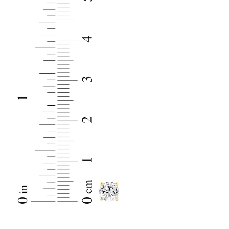 Main Image 4 of KAY Lab-Grown Diamonds Round-Cut Solitaire Stud Earrings 7/8 ct tw 10K Yellow Gold (F/SI2)