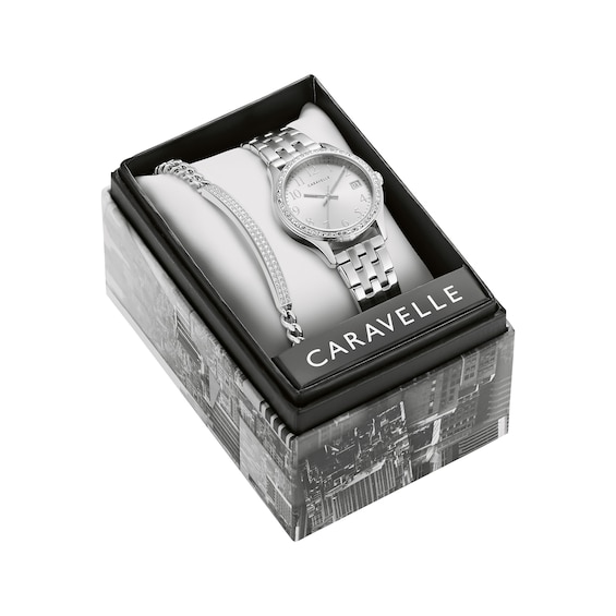 Caravelle by Bulova Classic Crystal Women's Watch Boxed Set 43X104