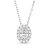Thumbnail Image 1 of KAY Lab-Grown Diamonds Oval-Cut Halo Necklace 1/2 ct tw 10K White Gold 18"