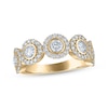 Thumbnail Image 1 of Adore Lab-Grown Diamonds Five-Stone Halo Anniversary Ring 1-1/2 ct tw 10K Yellow Gold