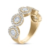 Thumbnail Image 2 of Adore Lab-Grown Diamonds Five-Stone Halo Anniversary Ring 1-1/2 ct tw 10K Yellow Gold