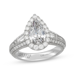 Neil Lane Artistry Heritage Pear-Shaped Lab-Grown Diamond Engagement Ring 2-1/2 ct tw Platinum