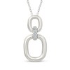 Thumbnail Image 1 of Diamond Open Ovals Doorknocker Necklace 1/15 ct tw Sterling Silver 18"