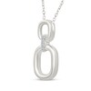 Thumbnail Image 2 of Diamond Open Ovals Doorknocker Necklace 1/15 ct tw Sterling Silver 18"