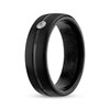 Thumbnail Image 2 of Men's Diamond Solitaire Brushed-Finish Wedding Band 1/20 ct tw Black Ion-Plated Tungsten Carbide
