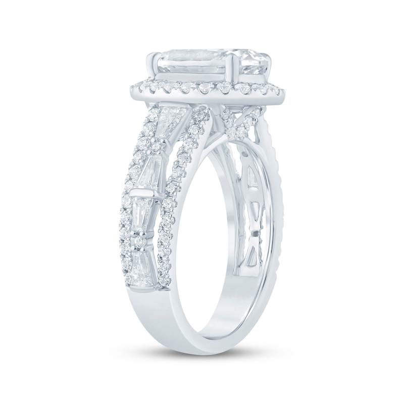 Main Image 2 of KAY Bow Collection Oval-Cut Lab-Grown Diamond Halo Engagement Ring 3-5/8 ct tw 14K White Gold