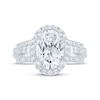Thumbnail Image 3 of KAY Bow Collection Oval-Cut Lab-Grown Diamond Halo Engagement Ring 3-5/8 ct tw 14K White Gold