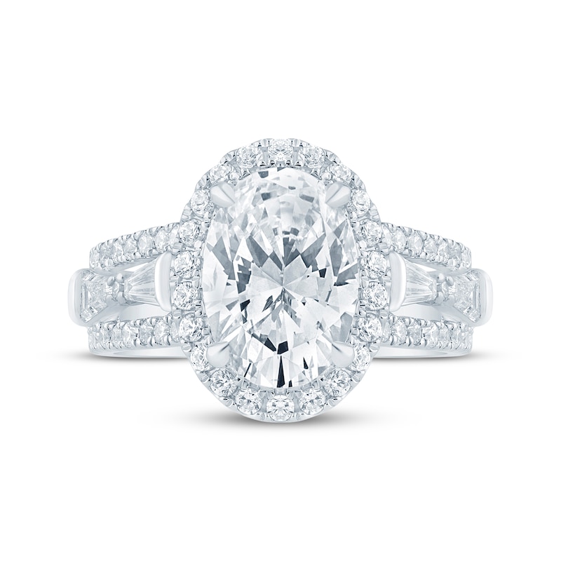 Main Image 3 of KAY Bow Collection Oval-Cut Lab-Grown Diamond Halo Engagement Ring 3-5/8 ct tw 14K White Gold