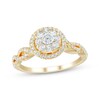 Thumbnail Image 1 of Adore Round-Cut Diamond Double Halo Engagement Ring 1/2 ct tw 10K Yellow Gold