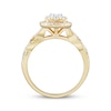 Thumbnail Image 2 of Adore Round-Cut Diamond Double Halo Engagement Ring 1/2 ct tw 10K Yellow Gold