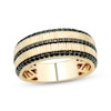 Thumbnail Image 1 of Men's Black Diamond Ribbed Ring 1/2 ct tw 10K Yellow Gold
