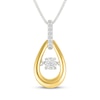 Thumbnail Image 1 of Diamond Teardrop Frame Necklace 1/10 ct tw Sterling Silver & 10K Yellow Gold 18"