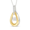 Thumbnail Image 2 of Diamond Teardrop Frame Necklace 1/10 ct tw Sterling Silver & 10K Yellow Gold 18"