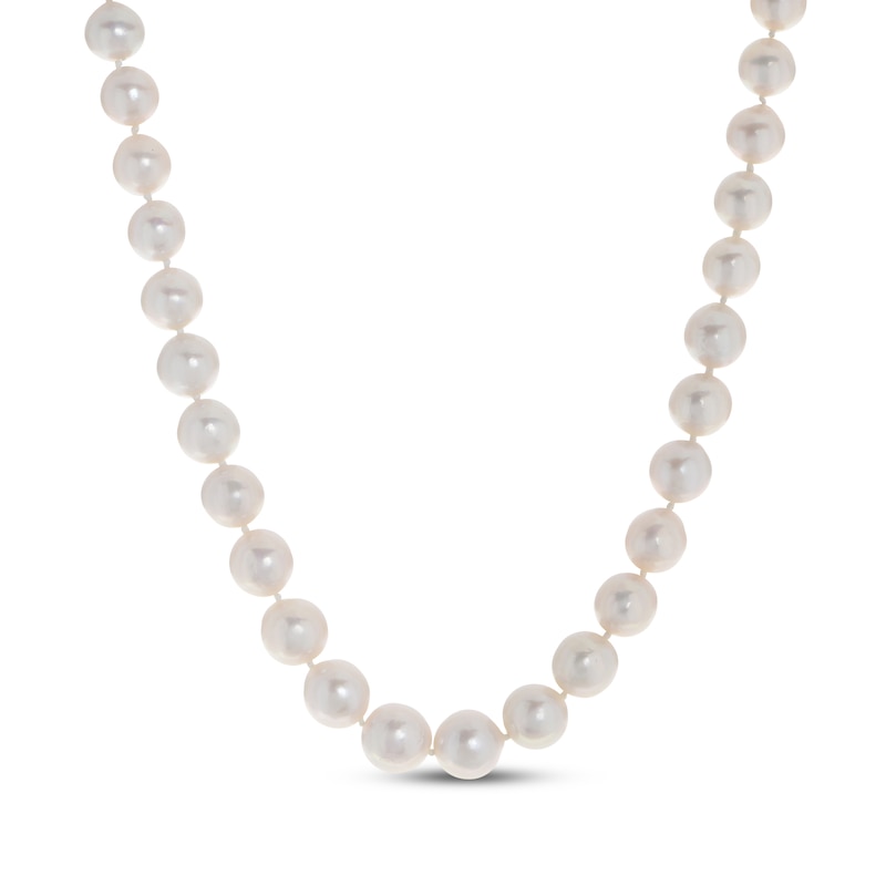 Main Image 1 of Cultured Pearl Strand Necklace 9-11mm 14K Yellow Gold 18"