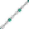 Thumbnail Image 2 of KAY Lab-Grown Diamonds & Lab-Created Emerald Station Bracelet 1-1/2 ct tw Sterling Silver 7.25"