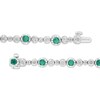 Thumbnail Image 3 of KAY Lab-Grown Diamonds & Lab-Created Emerald Station Bracelet 1-1/2 ct tw Sterling Silver 7.25"