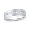 Thumbnail Image 1 of Adore Men's Diamond Seven-Stone Brushed Anniversary Ring 1/4 ct tw 10K White Gold