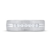 Thumbnail Image 3 of Adore Men's Diamond Seven-Stone Brushed Anniversary Ring 1/4 ct tw 10K White Gold