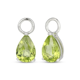 Pear-Shaped Peridot Earring Charms Sterling Silver