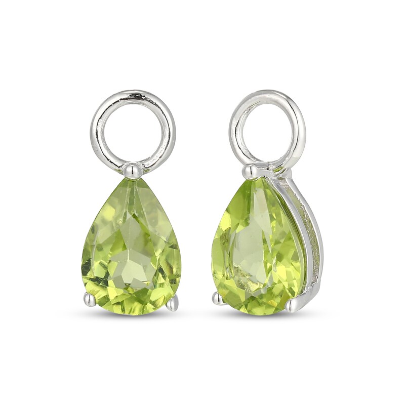 Main Image 1 of Pear-Shaped Peridot Earring Charms Sterling Silver