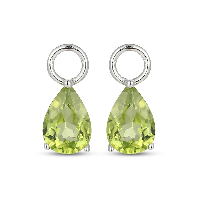 Main Image 2 of Pear-Shaped Peridot Earring Charms Sterling Silver