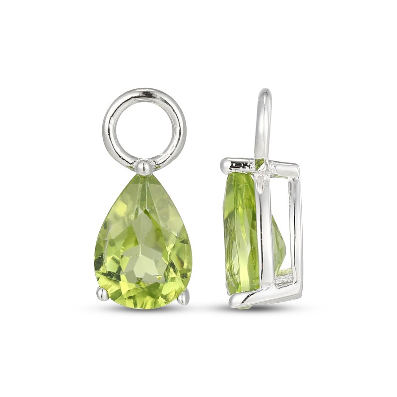 Main Image 3 of Pear-Shaped Peridot Earring Charms Sterling Silver