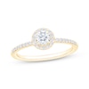 Thumbnail Image 1 of Round-Cut Diamond Halo Engagement Ring 1/2 ct tw 14K Yellow Gold