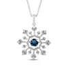 Thumbnail Image 1 of London Blue Topaz & White Lab-Created Sapphire Snowflake Necklace Sterling Silver 18"